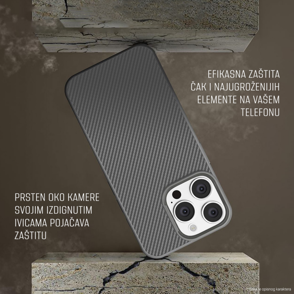 Torbica Magsafe Kevlar za iPhone 16 Pro 6.3 siva