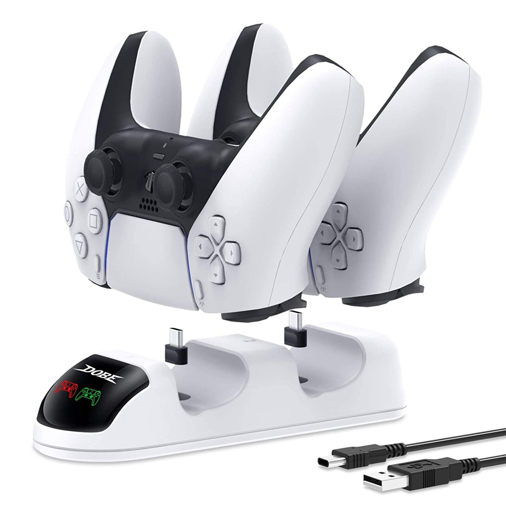 Dobe TP5-0506 stalak-punjac za dva gamepada PS5 beli