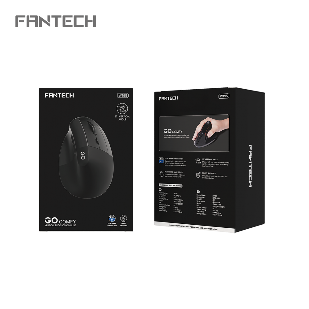 Mis Wireless Fantech W195 GO comfy crni