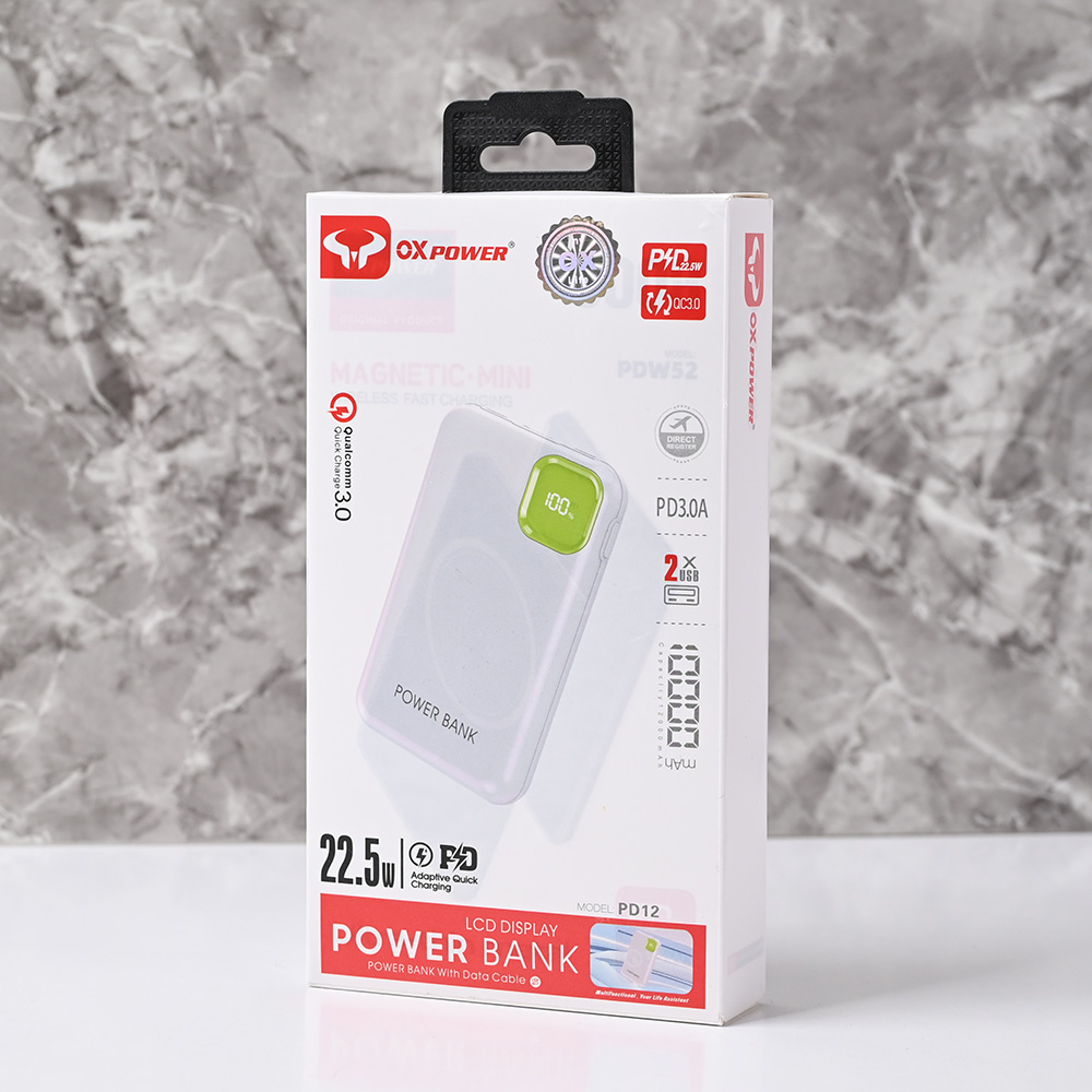 Power bank prenosiva baterija Oxpower PD12 10000mAh bela