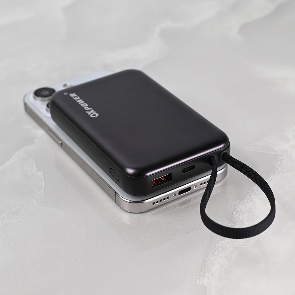 Power bank prenosiva baterija Oxpower PDW12 12000mAh 3u1 magnetic crna
