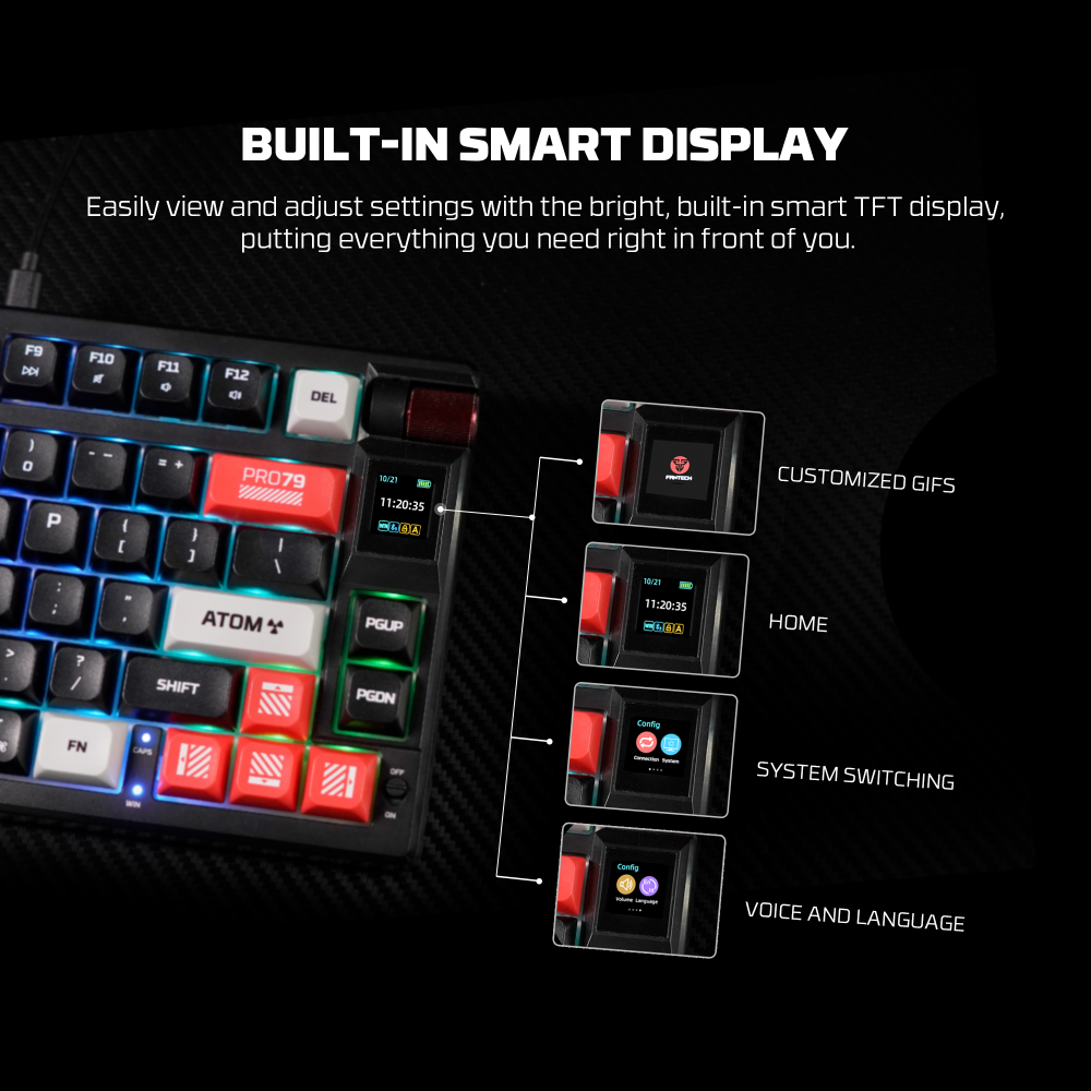 Tastatura Mehanicka Gaming Fantech MK917 RGB Atom PRO79 Wireless bela (Blue switch)