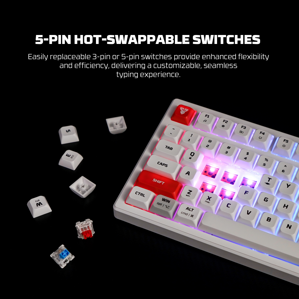 Tastatura Mehanicka Gaming Fantech MK917 RGB Atom PRO79 Wireless bela (Red switch)