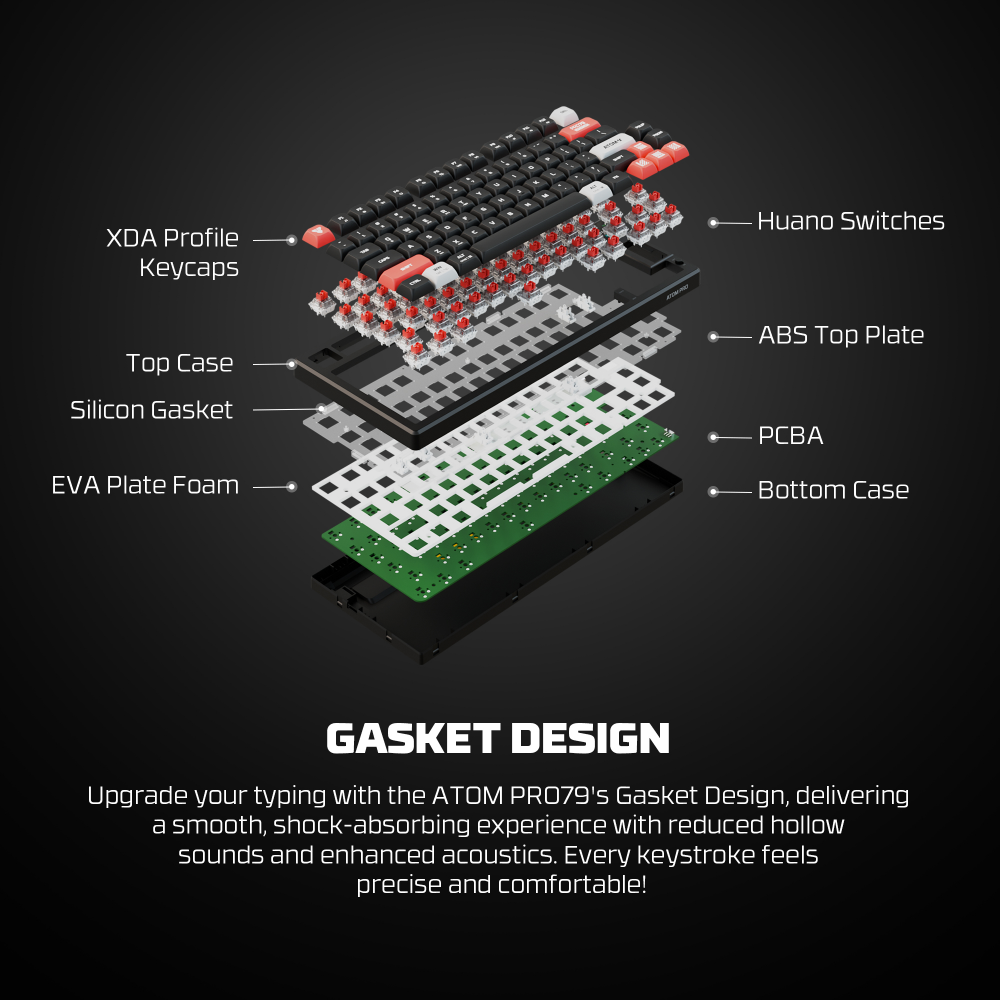 Tastatura Mehanicka Gaming Fantech MK917 RGB Atom PRO79 Wireless crna (Red switch)