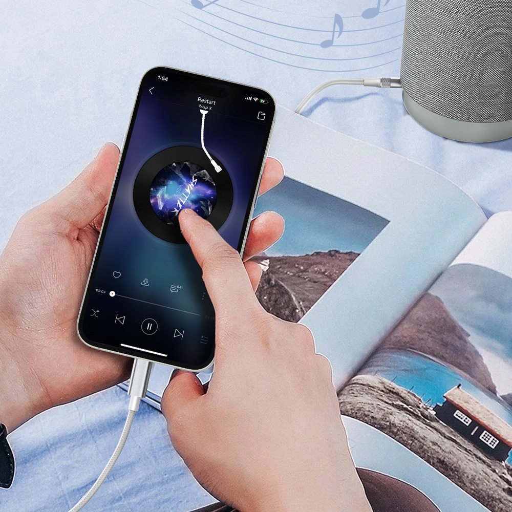 Adapter LDNIO LSY81i iPhone Lightning na 3.5mm muski beli 1m