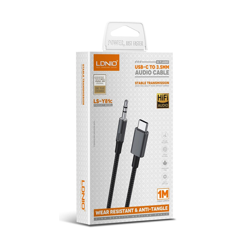 Adapter LDNIO LSY81c Type C na 3.5mm muski beli 1m