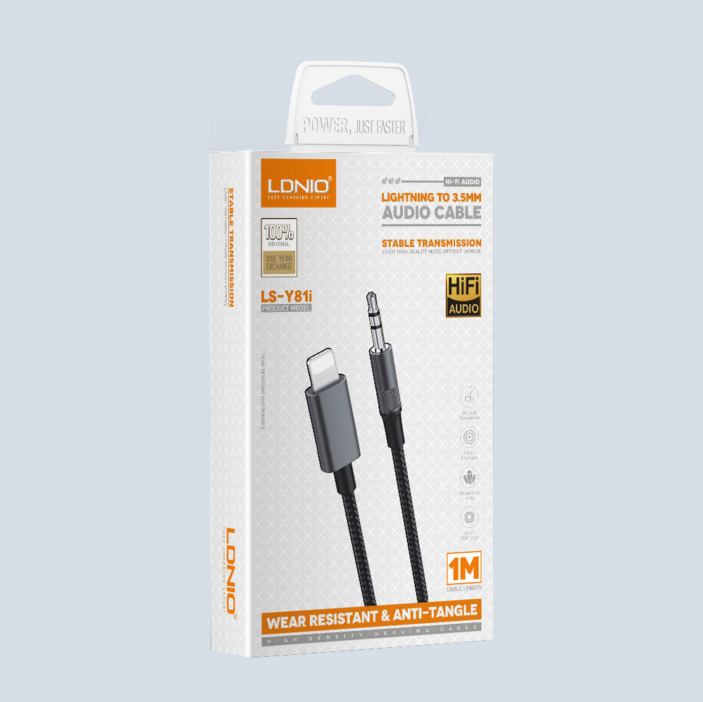 Adapter LDNIO LSY81i iPhone Lightning na 3.5mm muski beli 1m