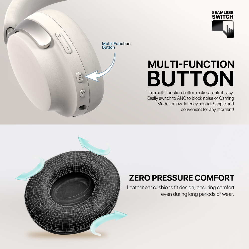 Bluetooth slusalice Fantech GO Flow WH07A sive