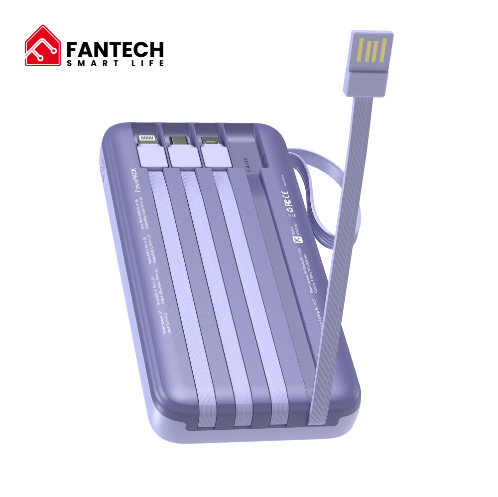 Power bank Prenosiva baterija Fantech S3 10000mAh, 10W  ljubicasti