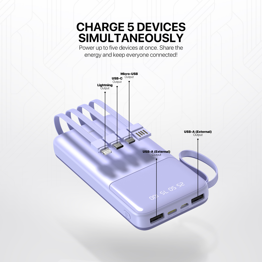 Power bank Prenosiva baterija Fantech S3 10000mAh, 10W  ljubicasti