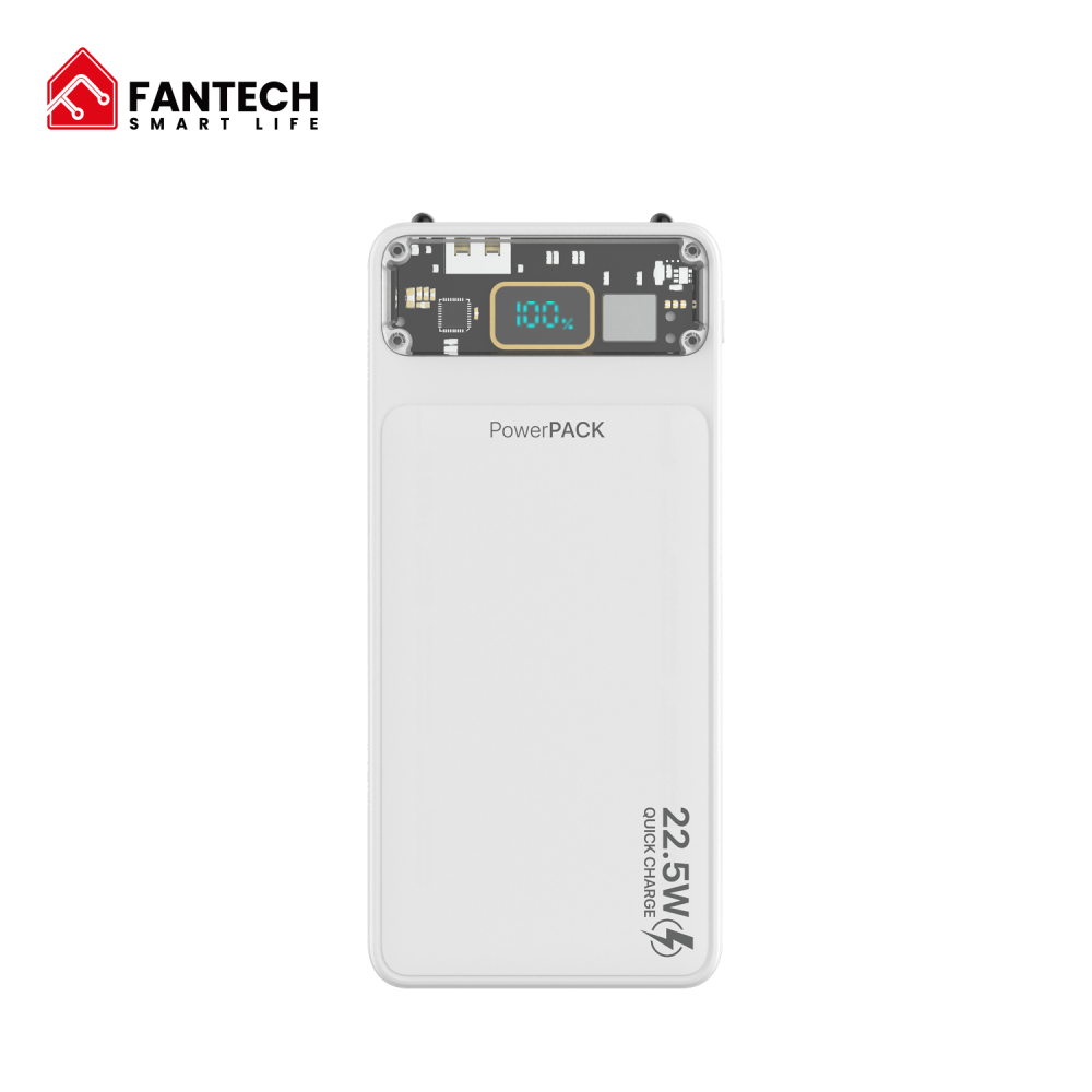 Power bank Prenosiva baterija Fantech T1 10000mAh QC, PD, 22.5W  beli