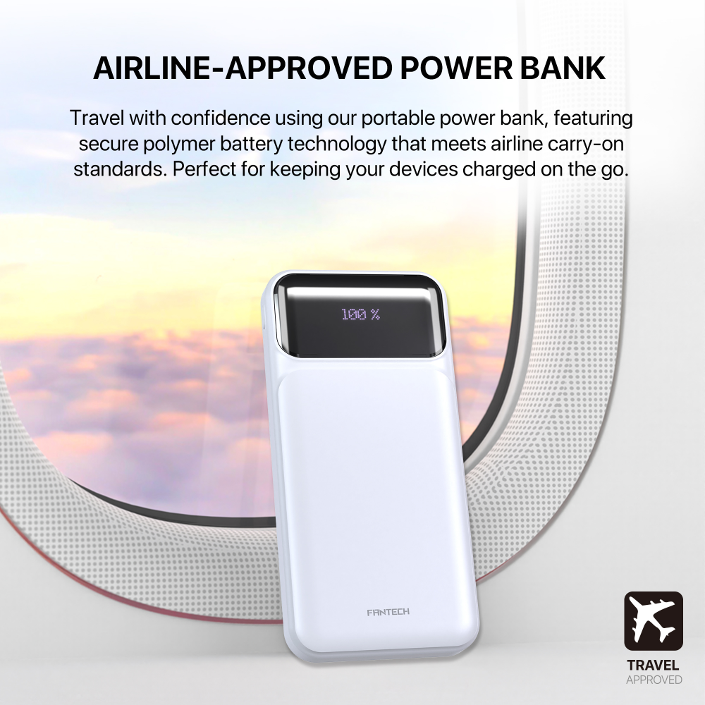 Power bank Prenosiva baterija Fantech T2 10000mAh QC, PD, 22.5W  beli