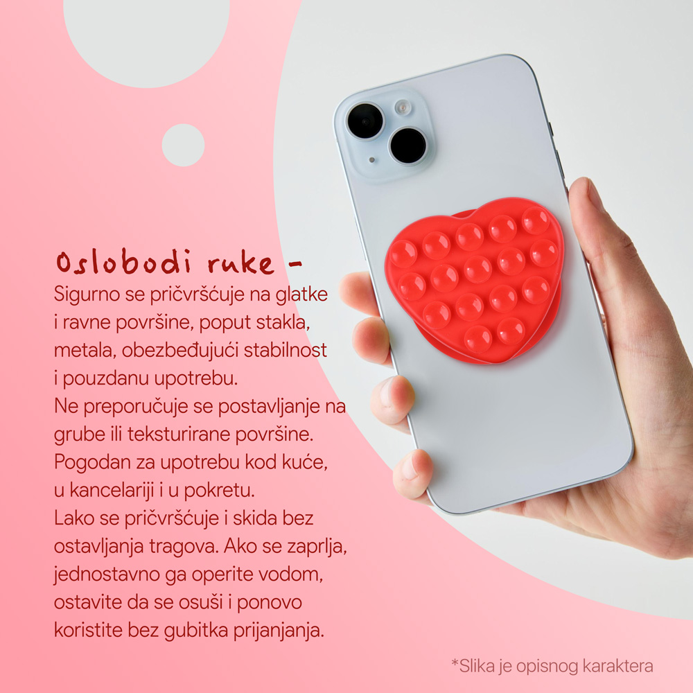 Stiker za mobilni telefon Magnetic Heart pink