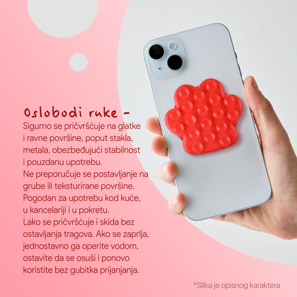 Stiker za mobilni telefon Magnetic Paw roze