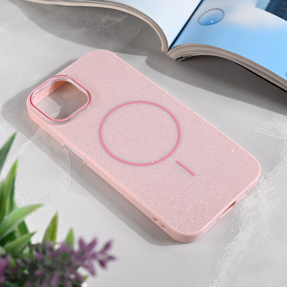Torbica Magsafe Sparkle Dust za iPhone 13/14 6.1 roze