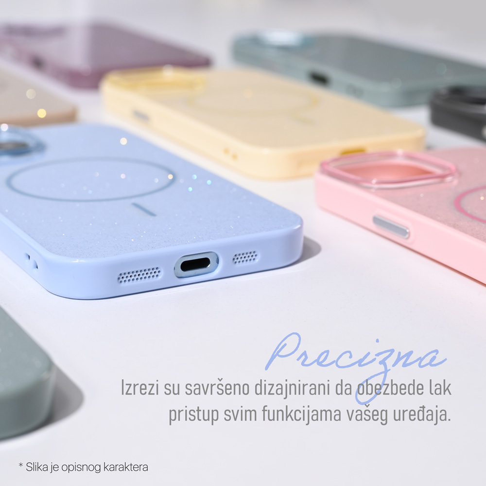 Torbica Magsafe Sparkle Dust za iPhone 15 6.1 plava