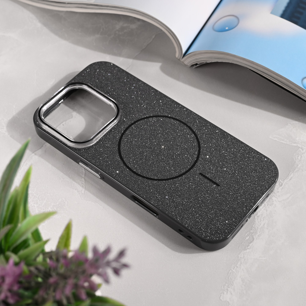 Torbica Magsafe Sparkle Dust za iPhone 16 Pro 6.3 crna