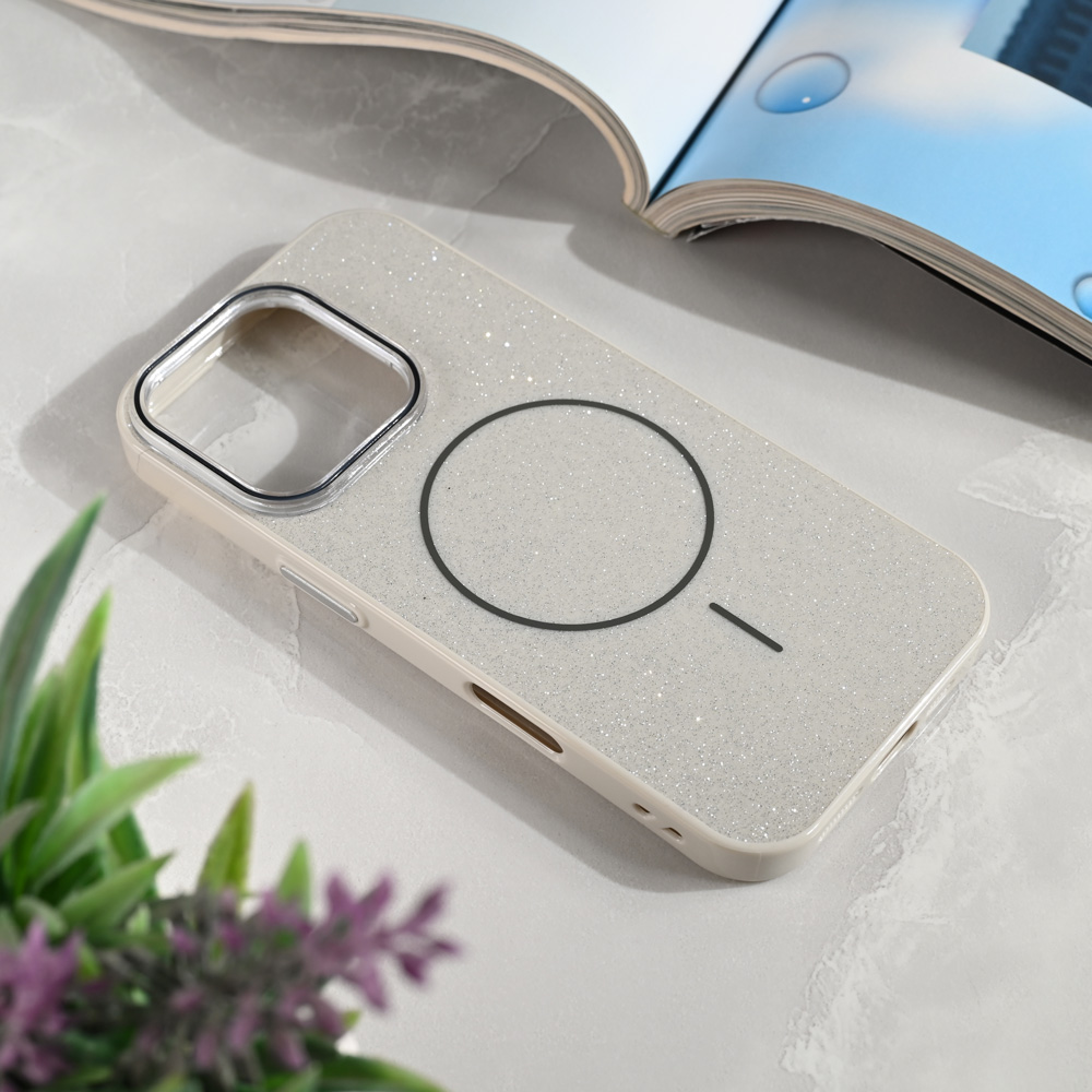 Torbica Magsafe Sparkle Dust za iPhone 16 Pro 6.3 srebrna
