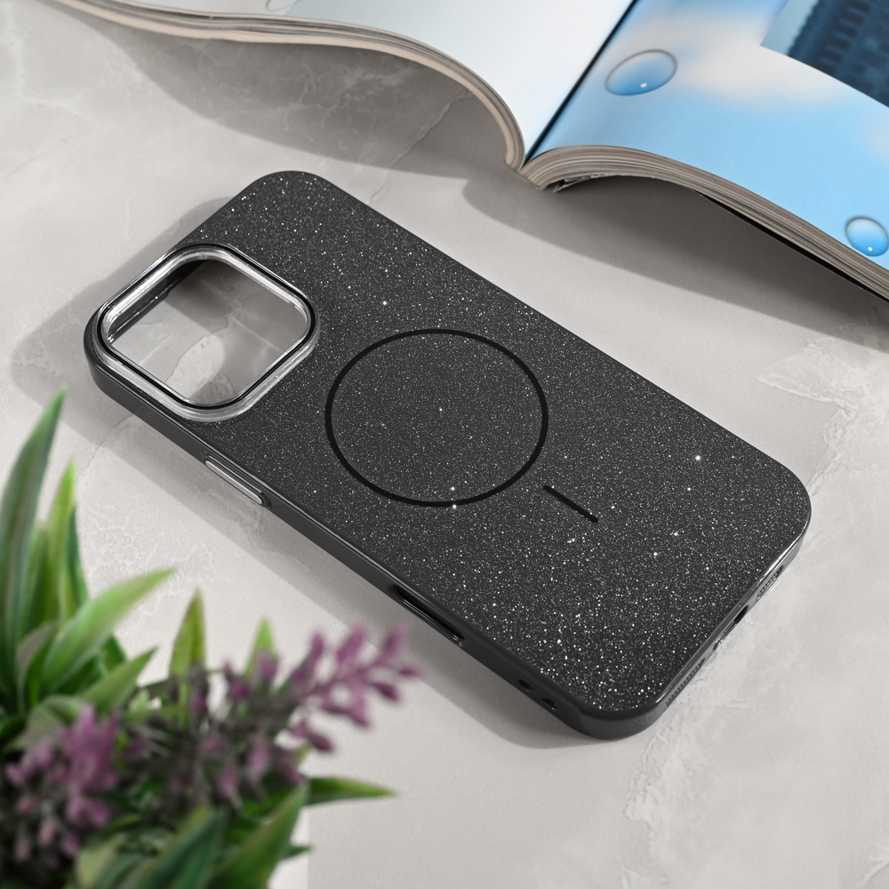 Torbica Magsafe Sparkle Dust za iPhone 16 Pro Max 6.9 crna