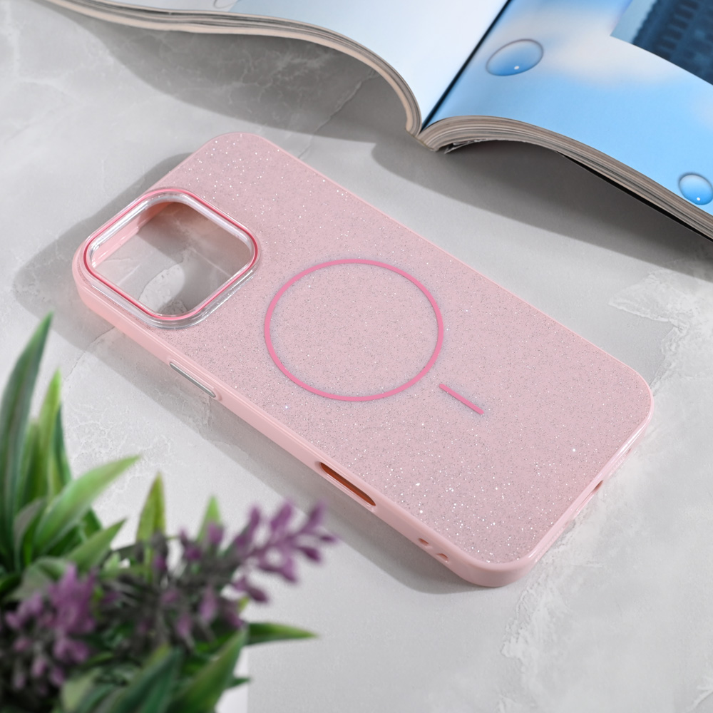 Torbica Magsafe Sparkle Dust za iPhone 16 Pro Max 6.9 roze