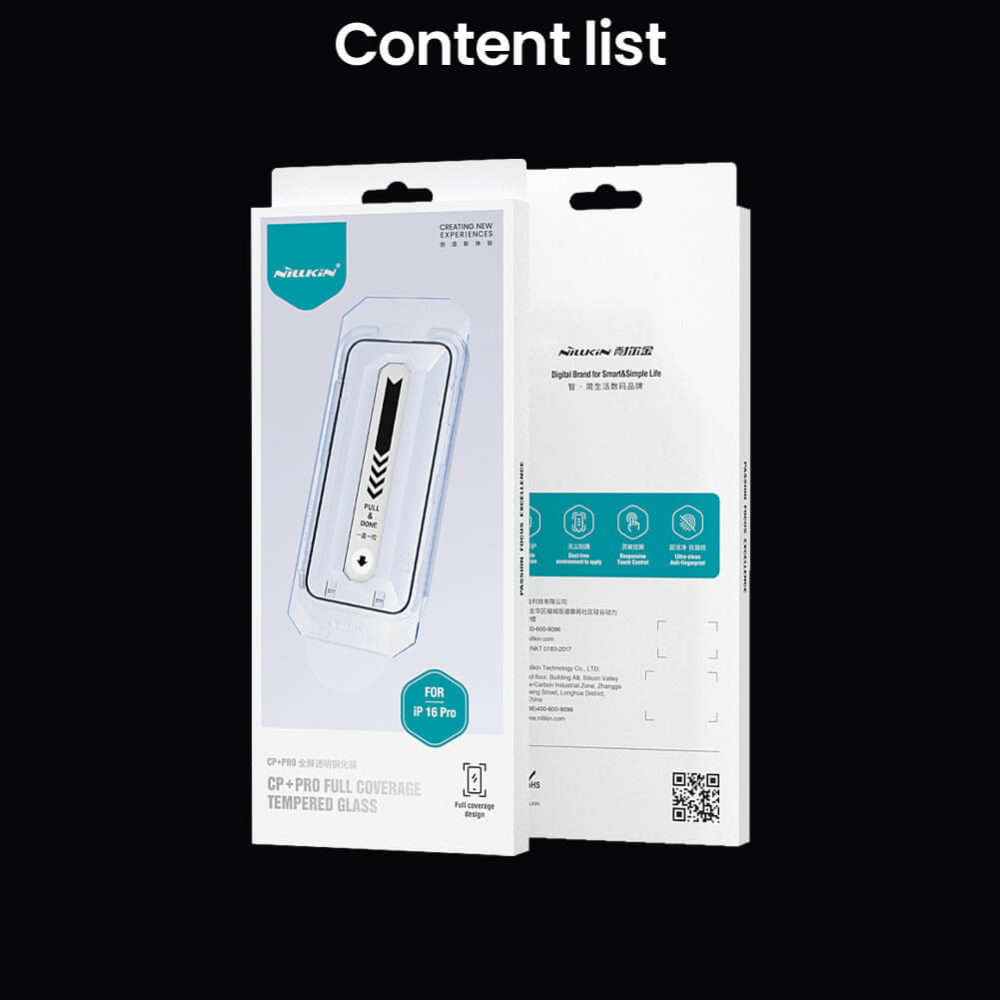 Zastitno Staklo Tempered glass Nillkin CP+ Pro za iPhone 16 Pro 6.3 crni