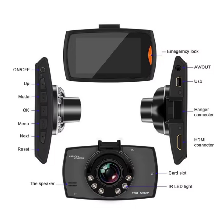 Kamera za Auto DashCam G30 JWD 1080P crna