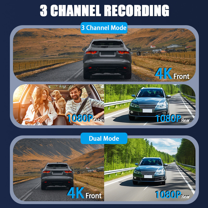 Kamera za Auto DashCam Pro WDR BlackBox JWD 4K crna