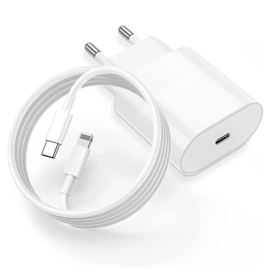 Kucni punjac PD Fast charger 20W za iPhone 11-14 sa PD lightning kablom CE beli