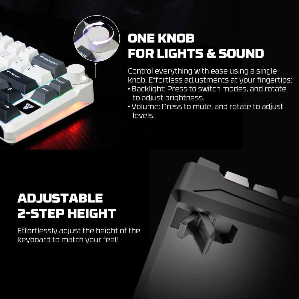 Tastatura Mehanicka Gaming Fantech MK919 Atom PRO66 siva (Blue switch)