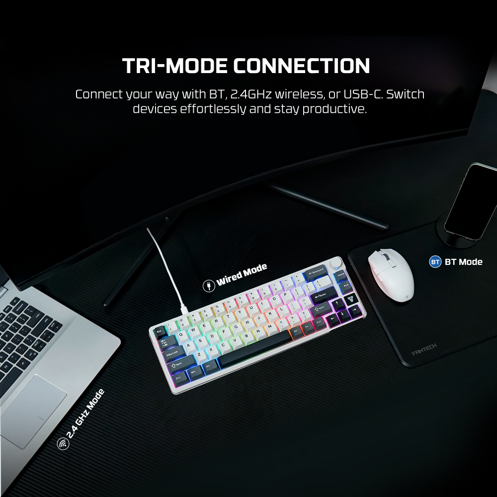 Tastatura Mehanicka Gaming Fantech MK919 Atom PRO66 siva (Red switch)