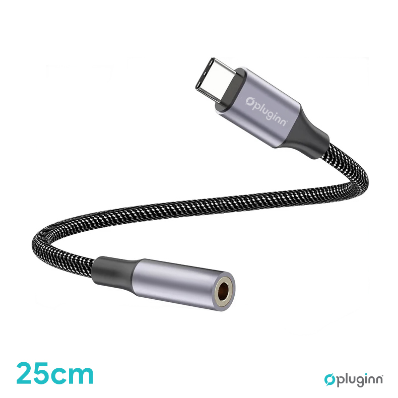 Adapter Pluginn AUX Z na Type C 0.25m crni