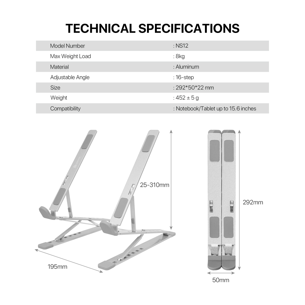 Laptop stalak Fantech NS12 srebrni