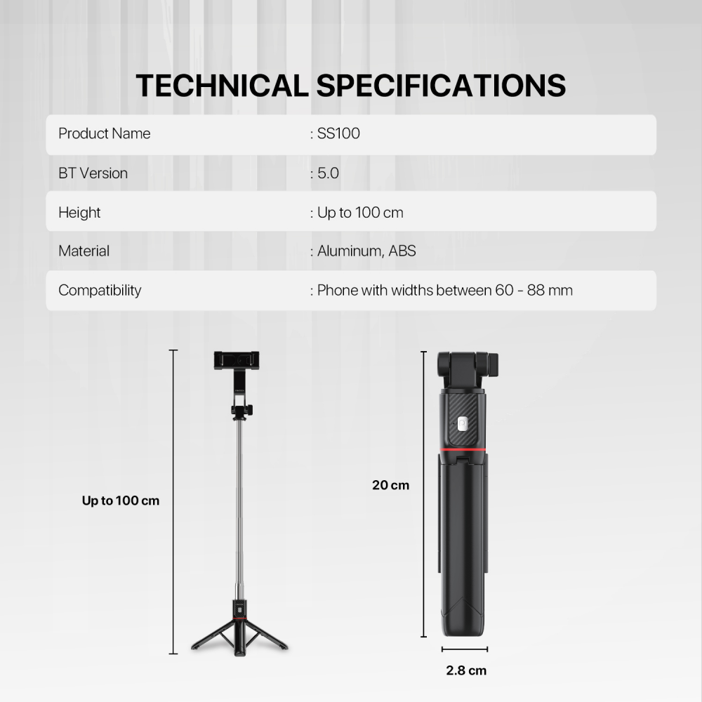 Selfie stick Fantech SS100 selfi stap crni