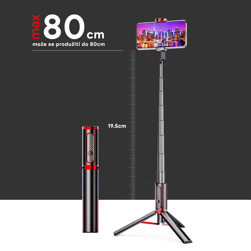 Selfie stick M18 mini + tripod crni