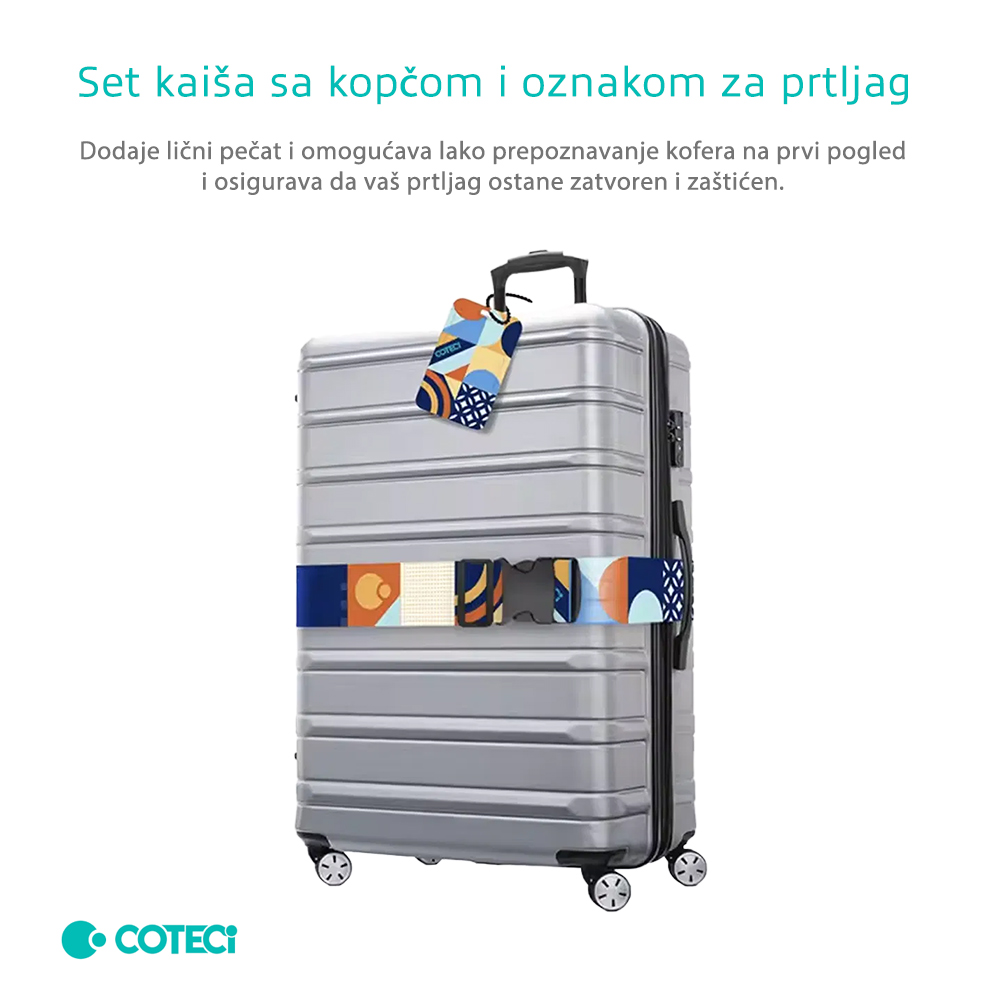 Sigurnosna traka za kofer Coteci siva