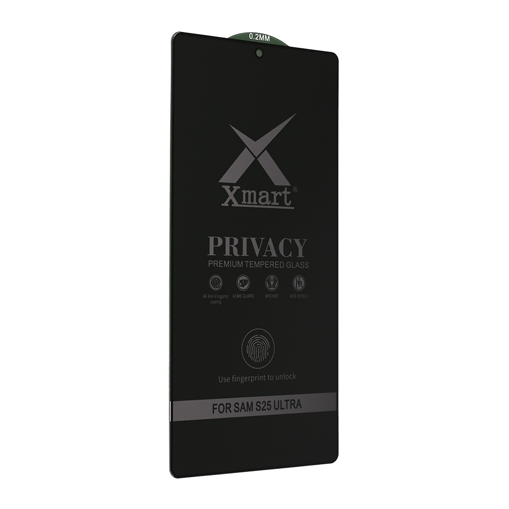 Zastitno staklo Tempered Glass X Mart 9D Privacy za Samsung S938B Galaxy S25 Ultra (fingerprint unlock)
