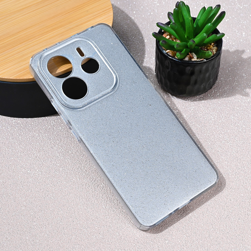 Torbica Sparkle Dust za Xiaomi Redmi Note 14 5G srebrna