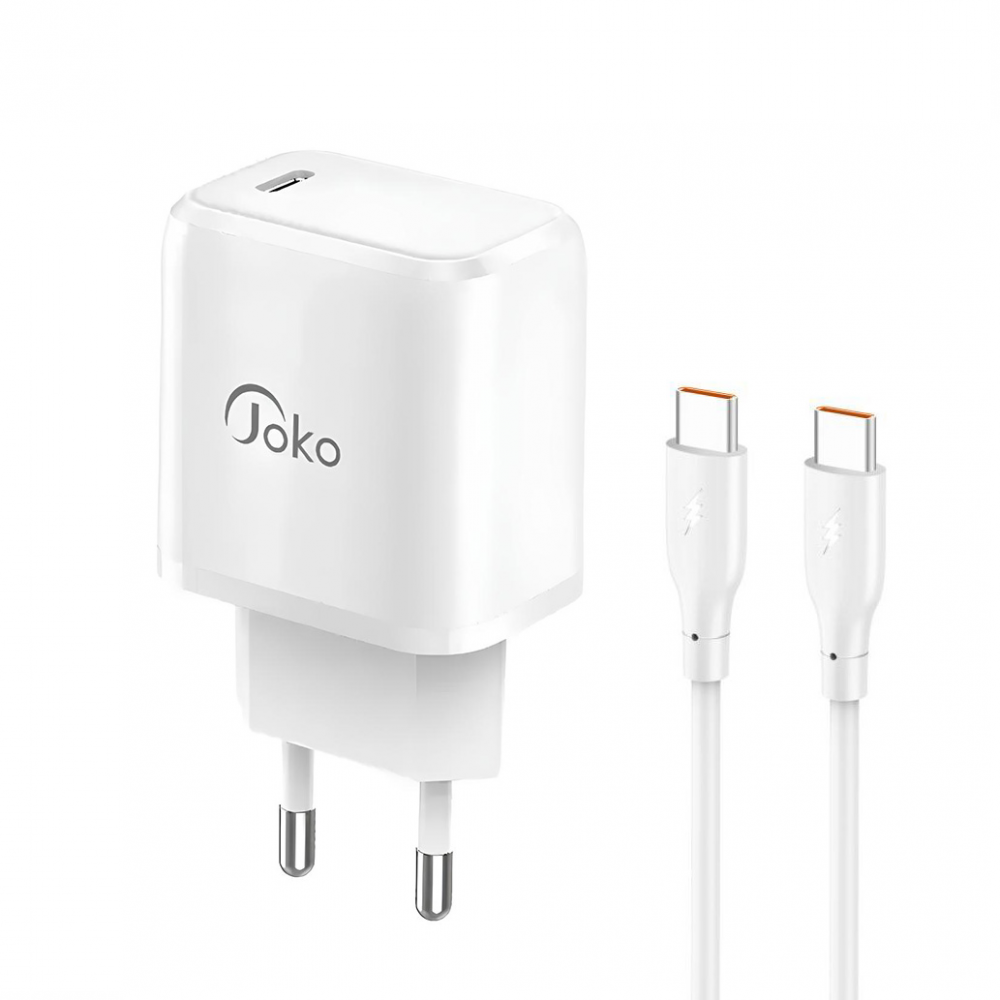 Kucni punjac KONFULON JK91+DC67 PD20W sa PD kablom Type C na Type C beli