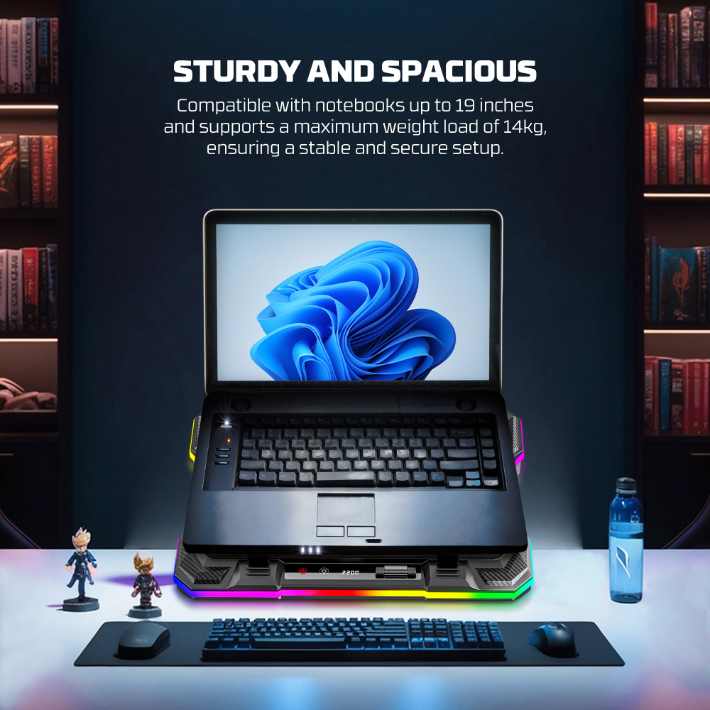 Laptop Cooler Fantech NC22 RGB crni