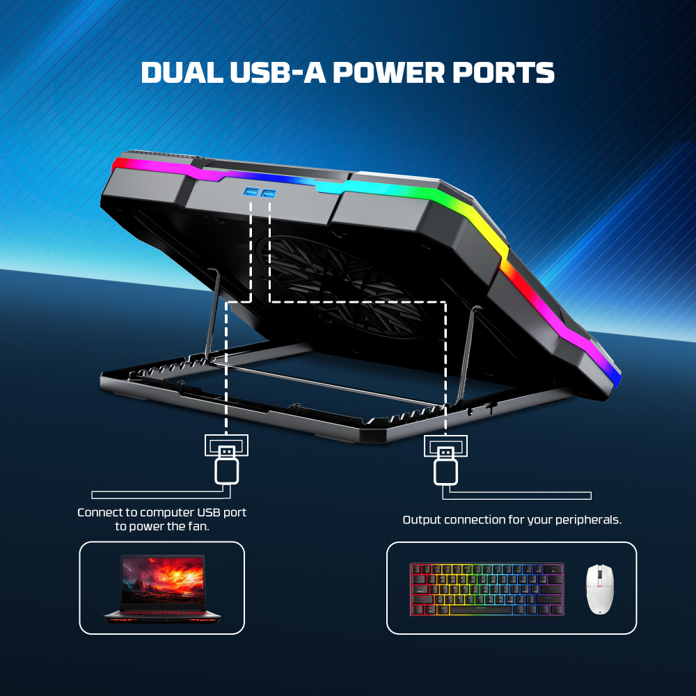 Laptop Cooler Fantech NC22 RGB crni
