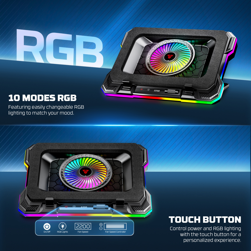 Laptop Cooler Fantech NC22 RGB crni
