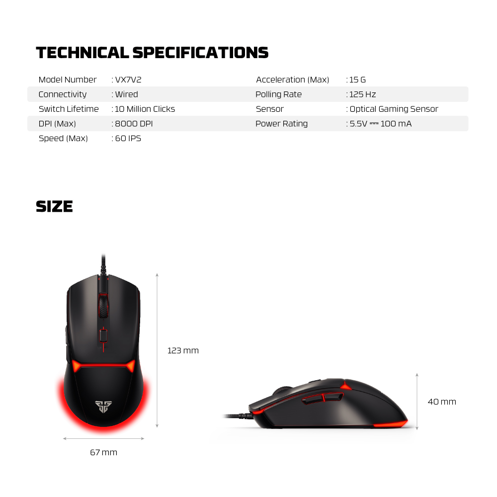 Mis Gaming Fantech VX7V2 Crypto II crni