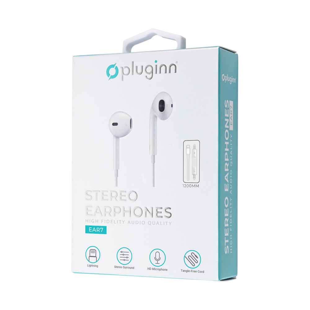 Slusalice Pluginn Ear7 lightning bele