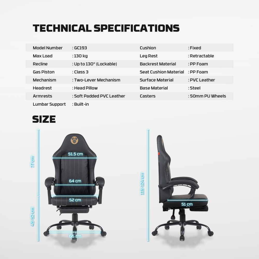 Stolica Gaming Fantech GC193 crna