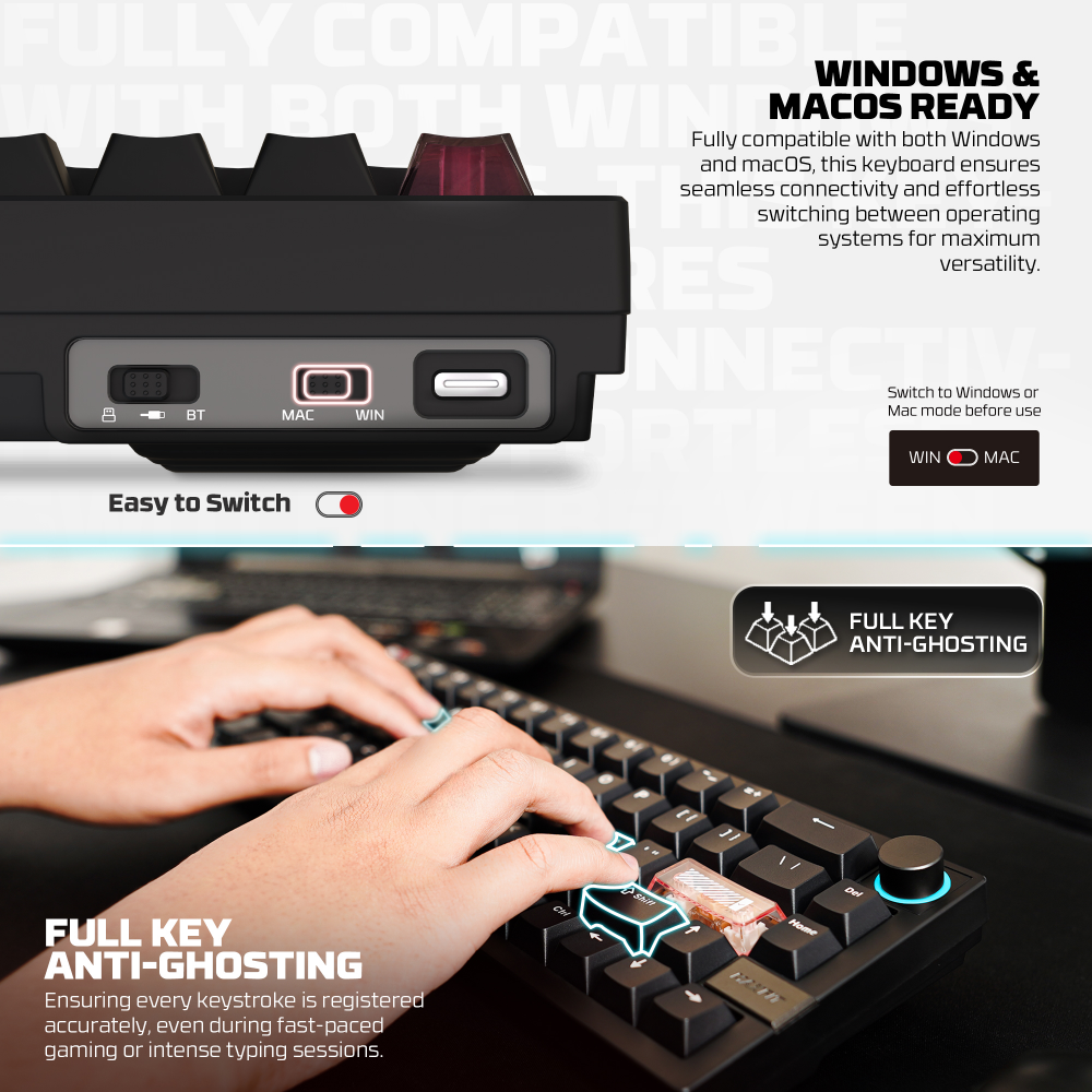 Tastatura Mehanicka Gaming Fantech MK920 RGB Maxfit 6 Wireless bela (White switch)