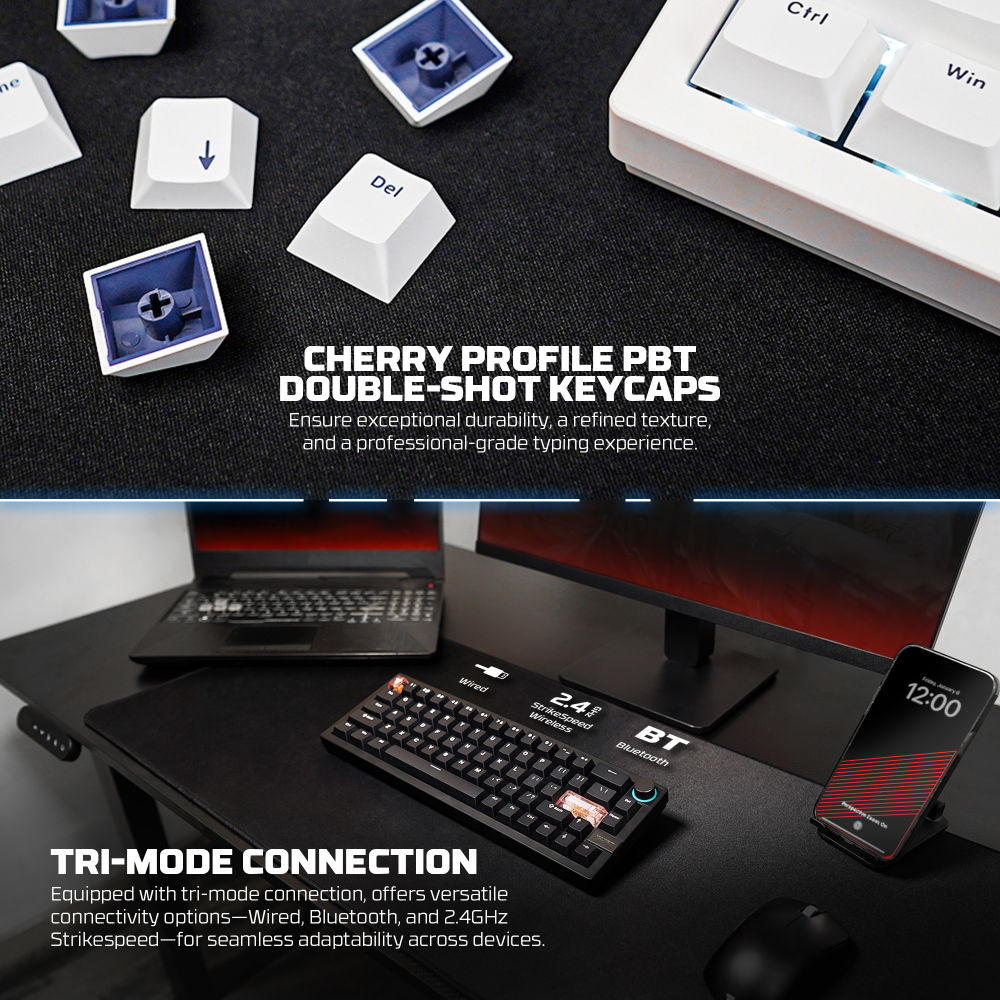 Tastatura Mehanicka Gaming Fantech MK920 RGB Maxfit 6 Wireless black (White switch)