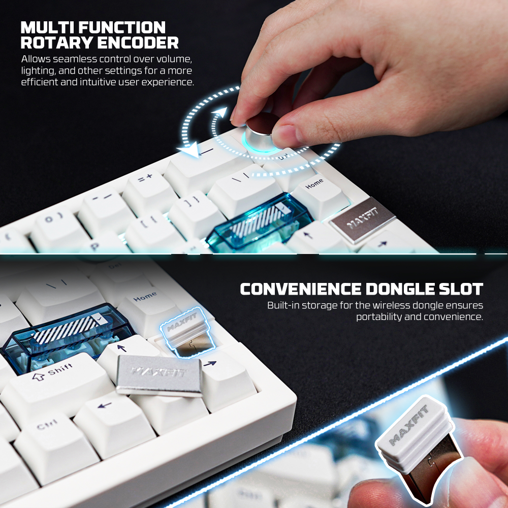 Tastatura Mehanicka Gaming Fantech MK920 RGB Maxfit 6 Wireless black (White switch)