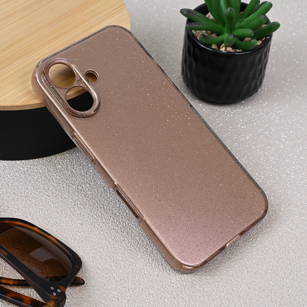 Torbica Sparkle Dust za iPhone 16 6.1 roze zlatna