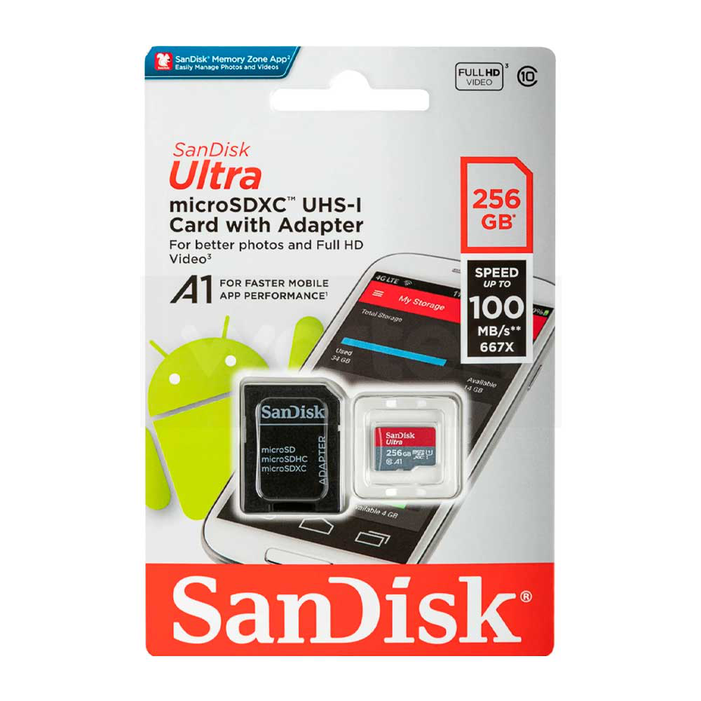 Mem. Kartica SanDisk SDXC 256GB Ultra Micro 100MB/s Class 10 sa adapterom ZJ CN