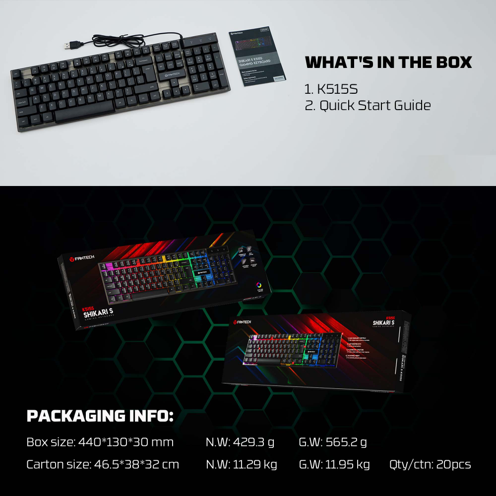 Tastatura Gaming Fantech K515S Shikari S crna